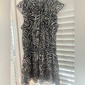 STATE Black and White Patterned Top